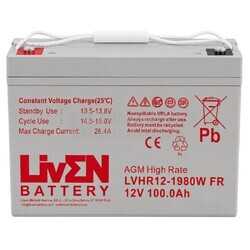 Bater�a 12 Voltios 100 Amperios LVHR12-1980W | Liven Battery